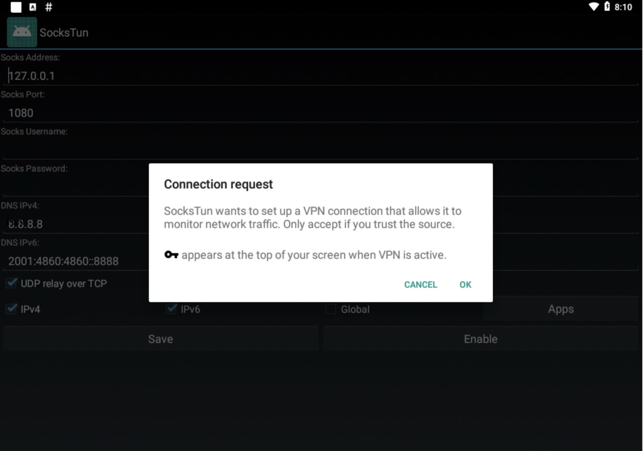 SocksTun screenshot 2